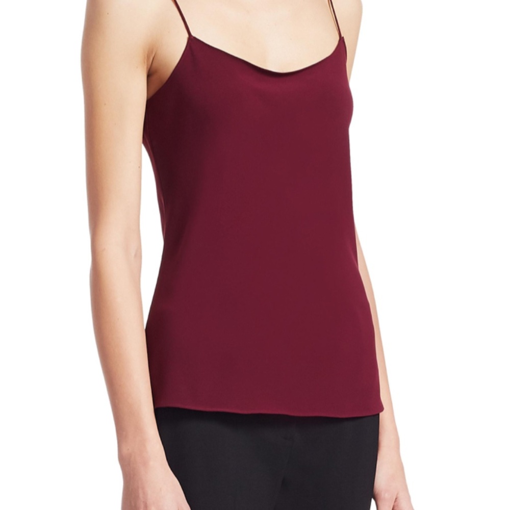 NWT Theory Teah Urban Crepe Cami Top – Currant Red – Size L